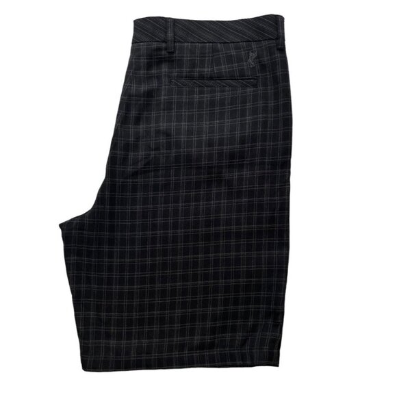 ASHWORTH Men's Checkered Dress Activewear‎ Golf Shorts 40W Black Grey Flat Front - Picture 3 of 13